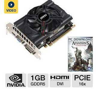 MSI GeForce GTX 650 N650-MD1GD5/OC Video Card