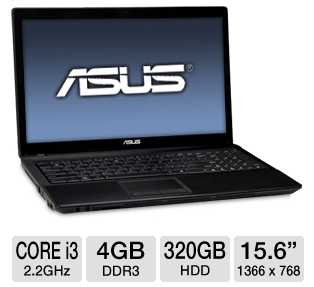 ASUS A54C-TB31 Laptop Computer w/ 2nd generation Intel Core i3-2330M 2.2GHz, 4GB DDR3, 320GB HDD