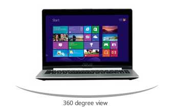 ASUS VivoBook S400CA-UH51T 14" Touchscreen Notebook w/ Core i5-3317U, 4GB DDR3, 500GB HDD + 24GB SSD, Windows 8