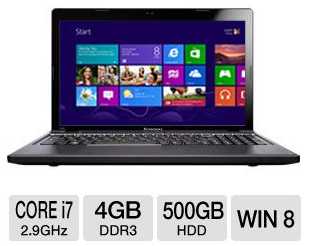 Lenovo Z580 59345242 Notebook PC Core i7-3520M 2.9GHz, 4GB DDR3, 500GB HDD, Windows 8