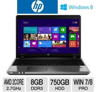 HP ProBook 4545s C9K42UT 15.6" Notebook PC w/ AMD Dual-Core A6-4400M 2.7GHz, 8GB DDR3, 750GB HDD, DVDRW, AMD Radeon HD 7520G, Windows 8 Pro