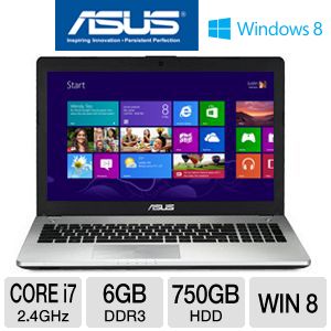 ASUS N56VJ-WH71 15.6" Laptop Computer w/ Intel Core i7-3630QM 2.4GHz, 6GB DDR3, 750GB HDD, DVDRW, Windows 8