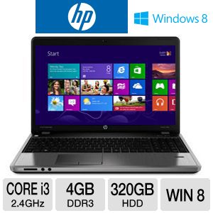 HP ProBook 4540s C6Z35UT 15.6" Notebook PC w/ Core i3-3110M 2.4GHz, 4GB DDR3, 320GB HDD, DVDRW, Windows 8